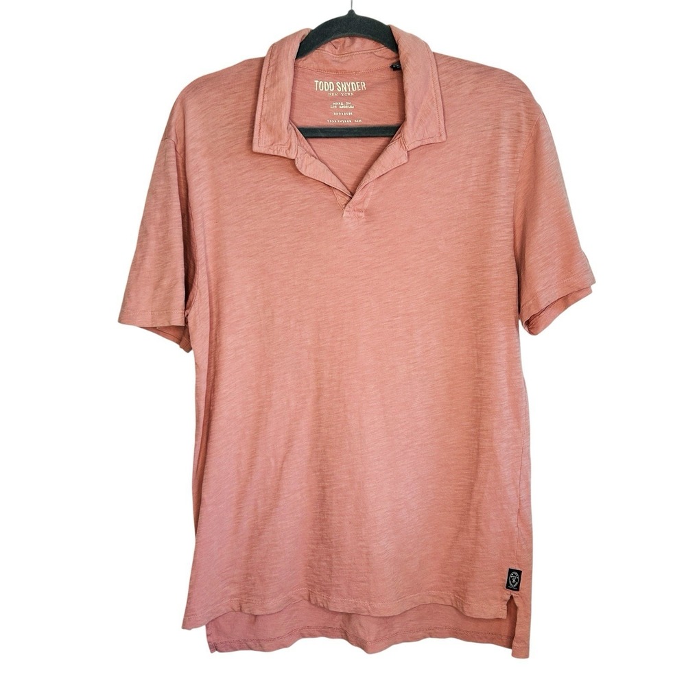 Todd Snyder Polo Mens Medium Golf Preppy Vacation Pink Designer Logo Retro USA‎